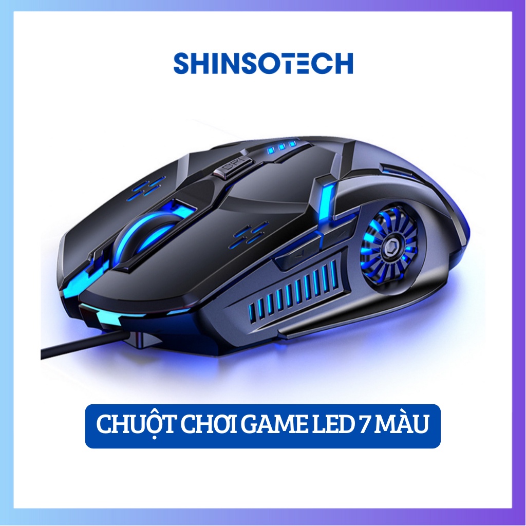 Chuột chơi game có dây SHINSOTECH G5 ngoại hình ấn tượng Led 7 màu cực đẹp 3200 DPI tùy chỉnh chính xác cao siêu bền
