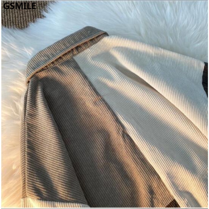 Áo Sơ Mi Dài Tay Phối Màu Gsmile Dáng Unisex Form Rộng Heybigall  Unisex