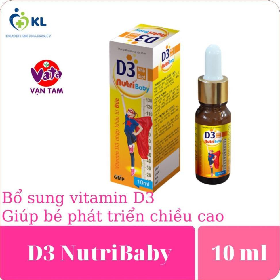 Canxi D3 NutriBaby Canxi Cho Bé Từ 0 Tháng Tuổi, Giúp Bổ Sung Vitamin D3 Phát Triển Hệ Xương, Răng