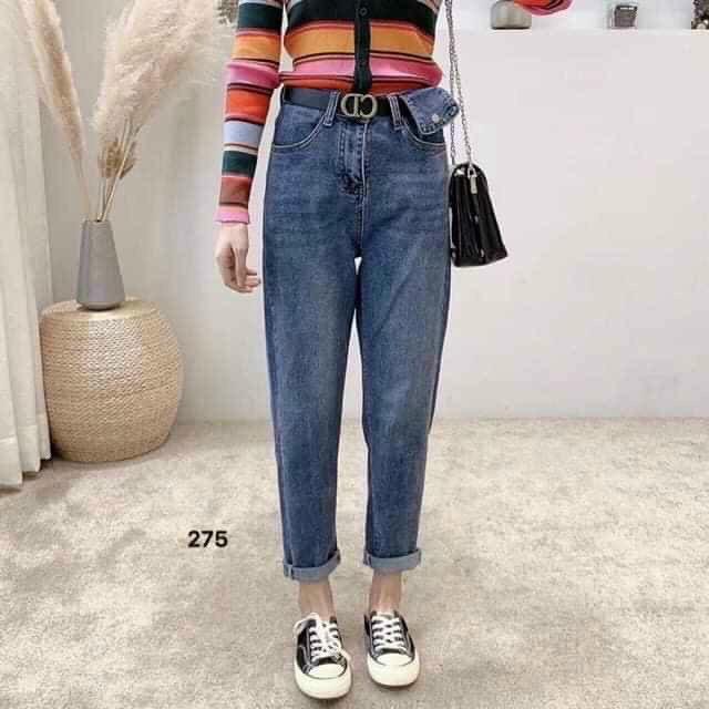BÁN SỈ QUẦN JEAN BAGGY RỘNG NẮP TÚI 2 MÀU NỮ MỚI