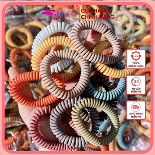 Dây buộc tóc Lò Xo Korea Style màu trầm tối giản