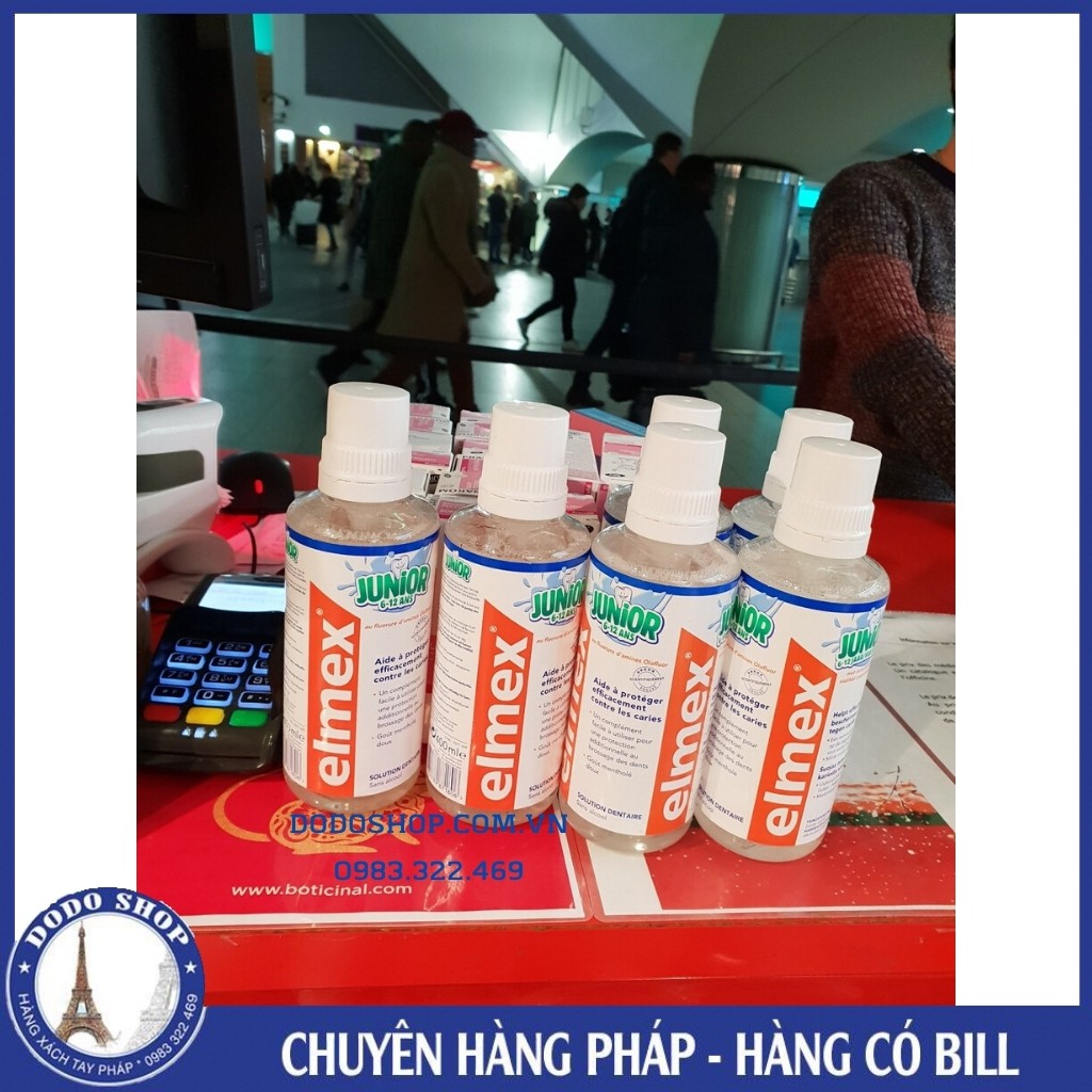 Nước súc miệng Elmex dành cho trẻ em và người lớn, không chứa cồn 400ml.