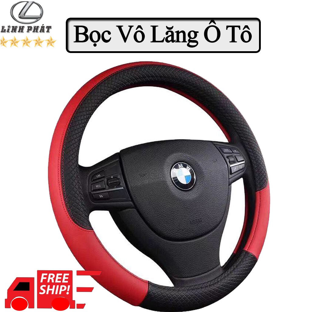 Bọc Vô Lăng Bằng Da Pu Cao Cấp -Bọc Vô Lăng Ô Tô - Size 38 Dành Cho Xe 4-7 Chỗ