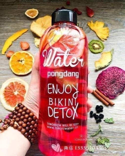 Bình đựng nước Pongdang 1000ml nhựa kèm túi vải