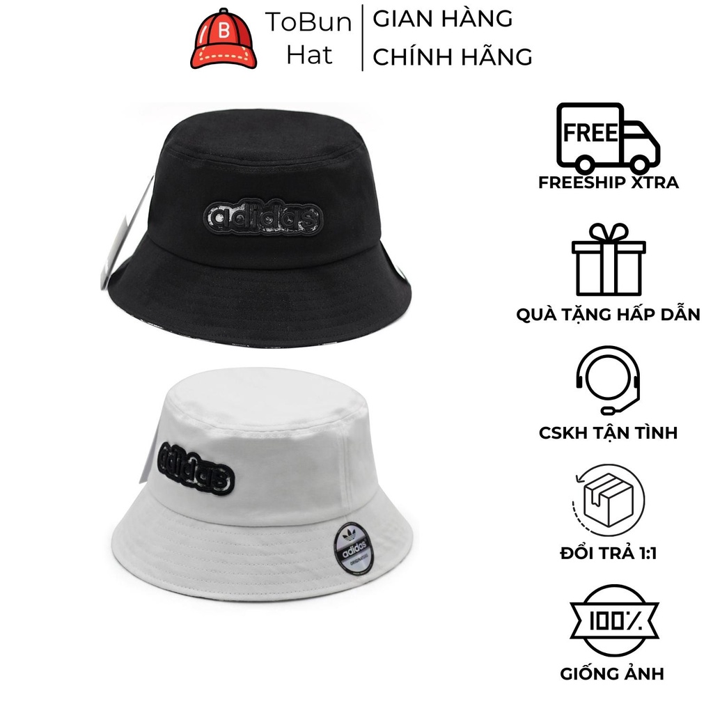 Nón, Mũ Bucket Adidas Cao Cấp 2 Màu Trắng Đen