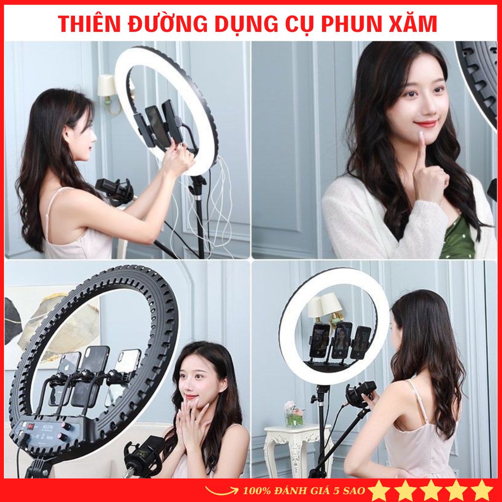 Đèn LIVESTREAM HQ 18 45cm dùng Make Up, Chụp ảnh sản phẩm, Trang Điểm