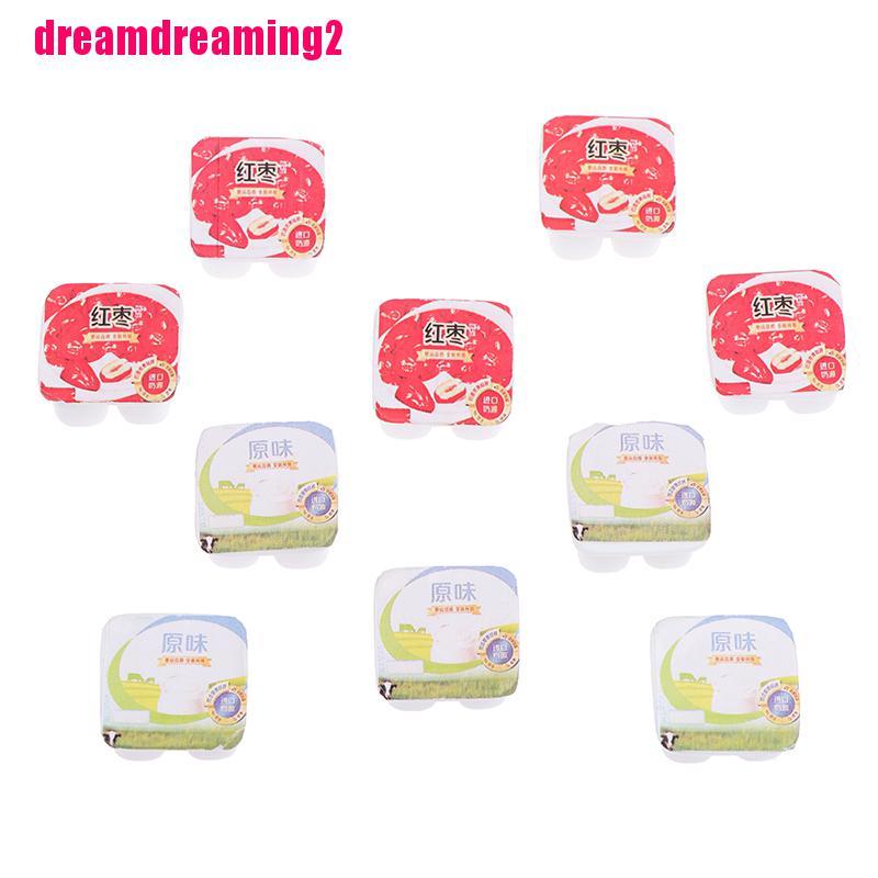 Bộ 10 Hộp Sữa Chua Đồ Chơi Mini Tỉ Lệ 1: 12