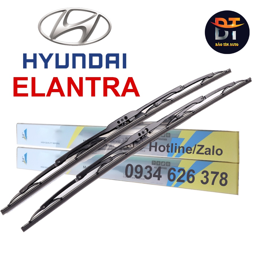 1 Cặp cần gạt mưa khung xương, chổi gạt mưa xe Hyundai elantra, gạt kính xe oto, thanh gạt nước mưa
