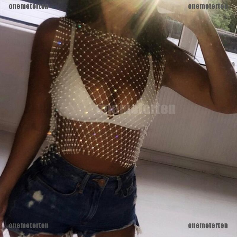 Áo lửng xuyên thấu đính đá quyến rũ cho nữ