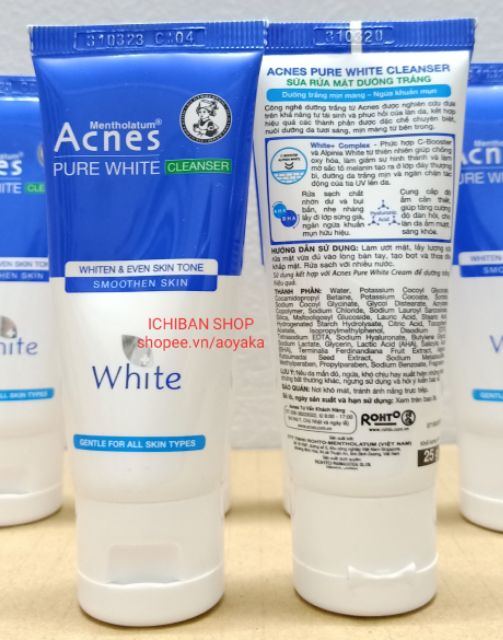 (25g) Kem rửa mặt Acnes Pure White dưỡng trắng kháng khuẩn | BigBuy360 - bigbuy360.vn