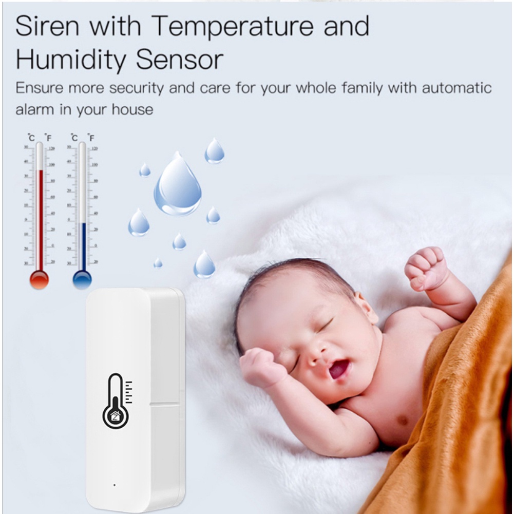 Tuya ZigBee Thông Minh Nhiệt Độ Và Độ Ẩm Cảm Biến Pin Powered ZigBee Nhà Thông Minh An Ninh Làm Việc Với Alexa Google nhà ITO