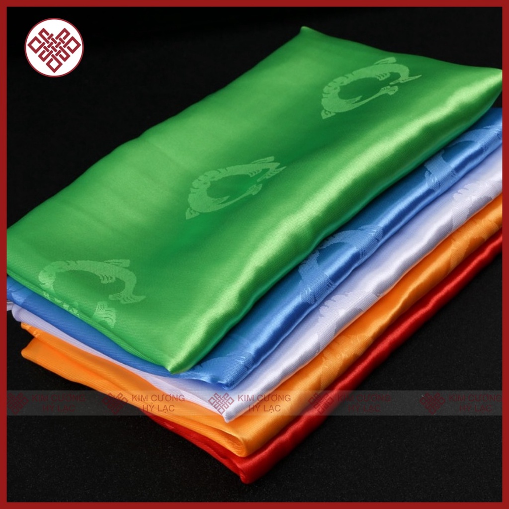 Khăn Khata Bát Cát Tường  Mật Tông- Khăn Ban Phước [Kim Cương Hỷ Lạc] 250X40Cm