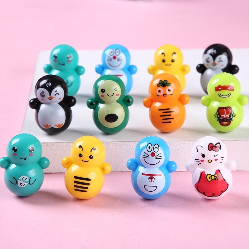 Lật đật squid game mini, đồ chơi lật đật mini doraemon cho bé cute dễ thương(pikachu, trò chơi con mực, minion) tdshop97