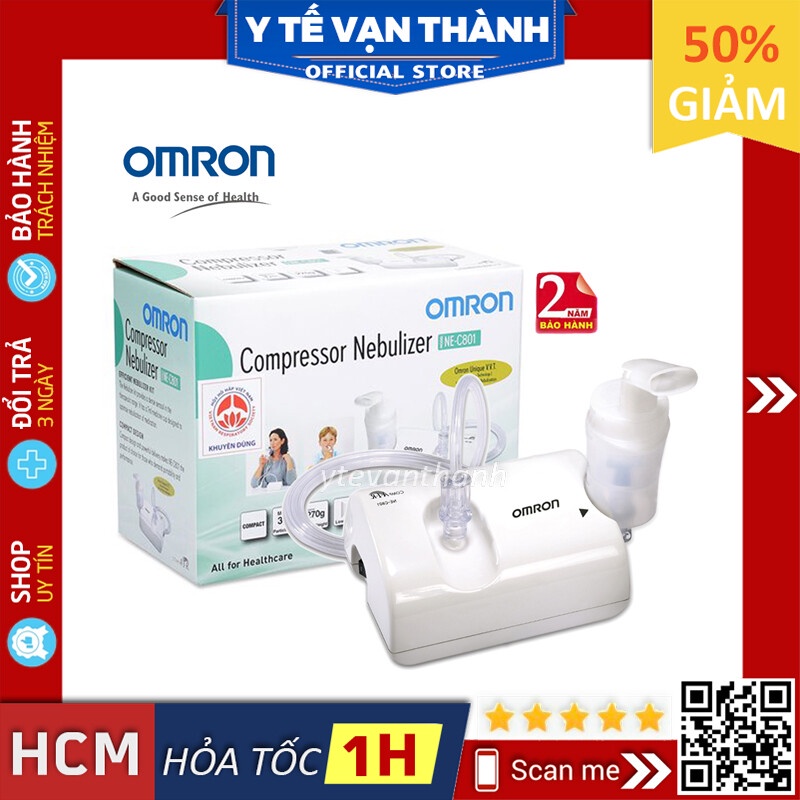 [Mã 254FMCGSALE giảm 8% đơn 500K] ✅ [Chính Hãng DKSH] Máy Xông Khí Dung Mũi Họng: Omron NE-C801 NE C801 -VT0509