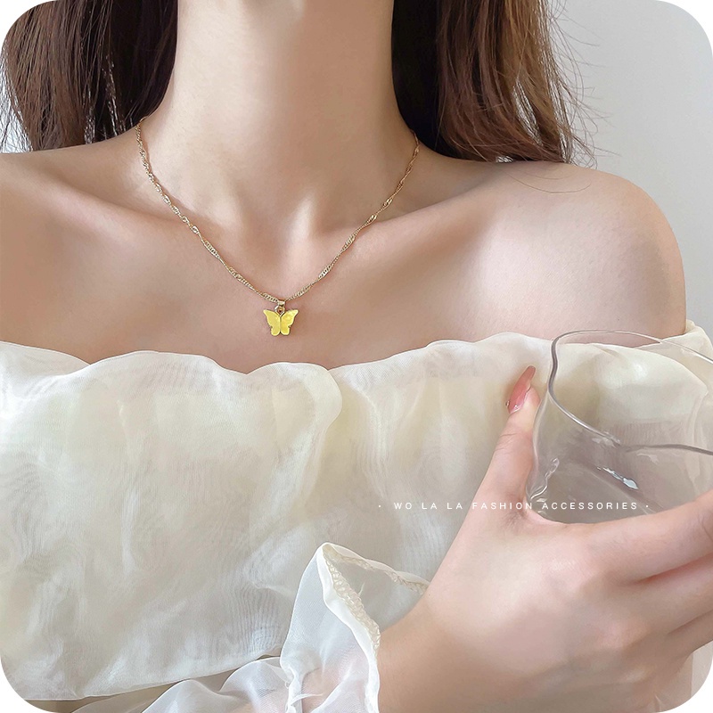 Vòng cổ Ngọc Trai Mặt Bướm Thời Trang