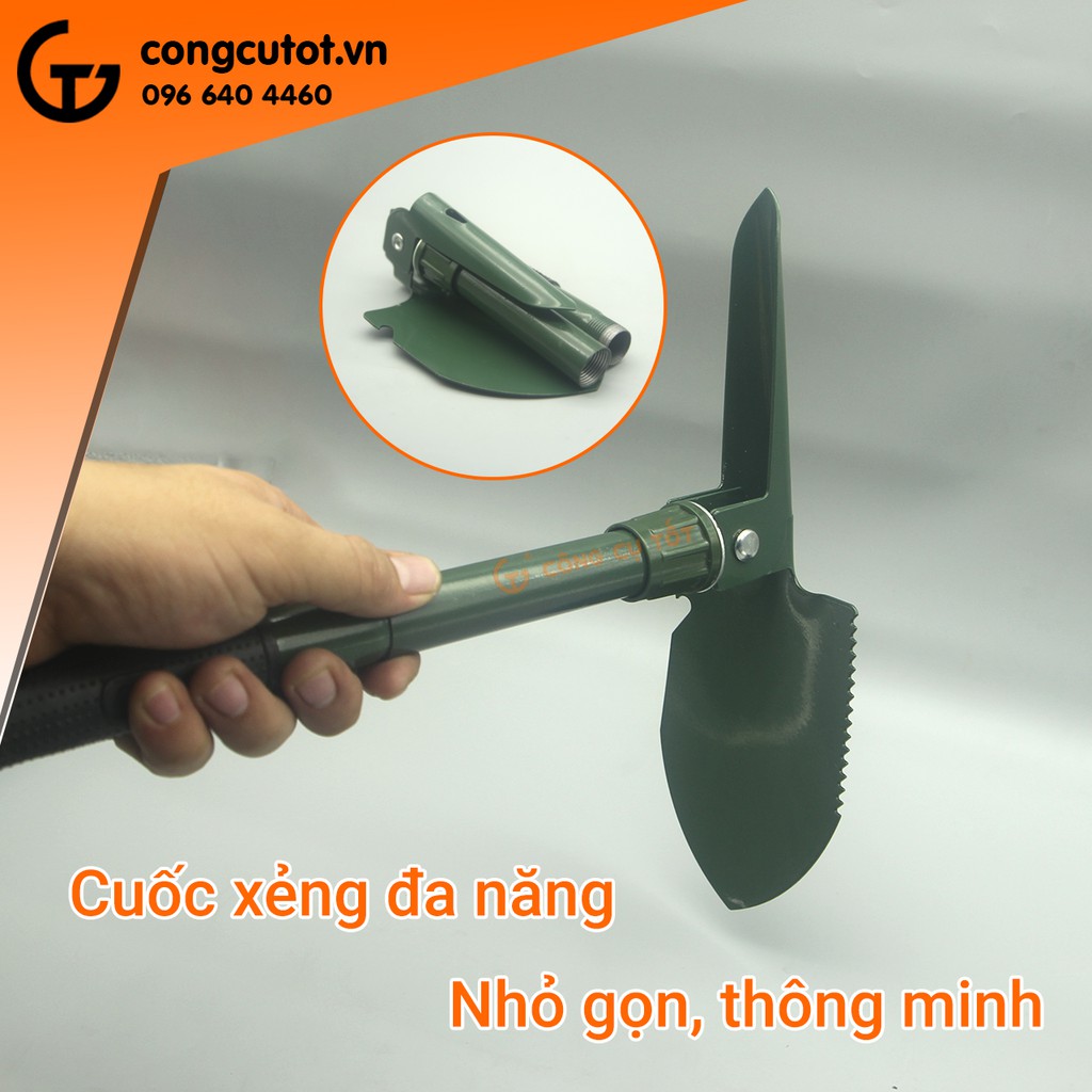 Cuốc xẻng mini đa chứng năng 47cm 3 công dụng