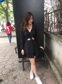 Set rời croptop + chân váy