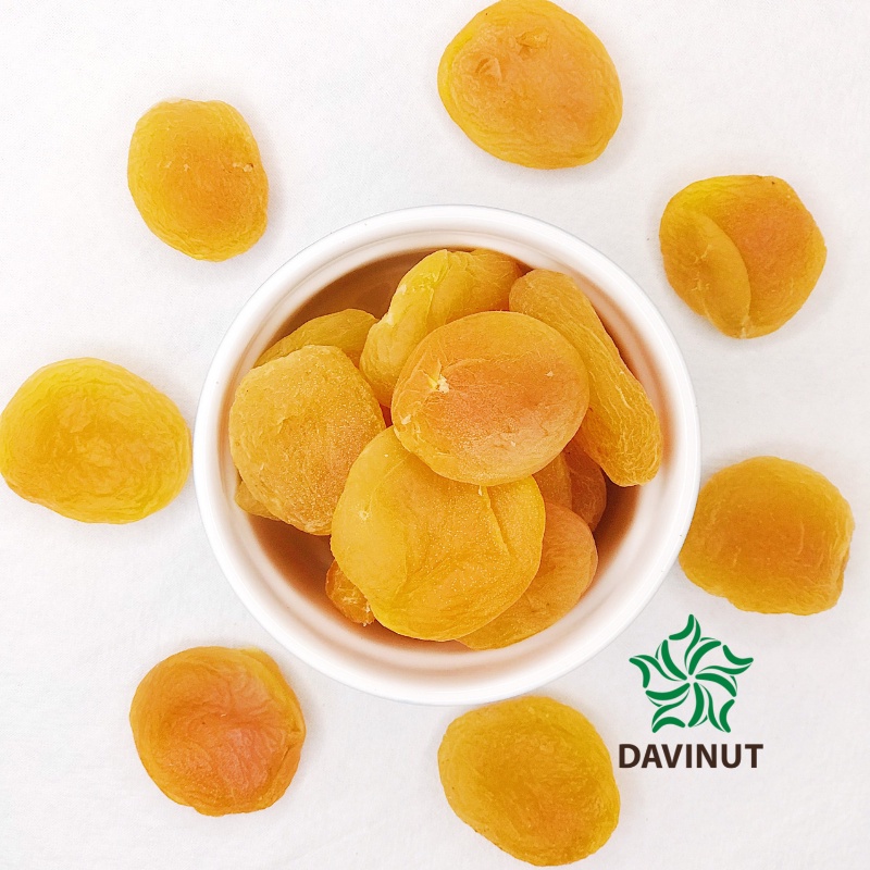 Mơ sấy dẻo Thổ Nhĩ Kỳ Davinut 500g, quả mơ vàng không đường không hạt chua ngọt tự nhiên ngon hữu cơ giá rẻ