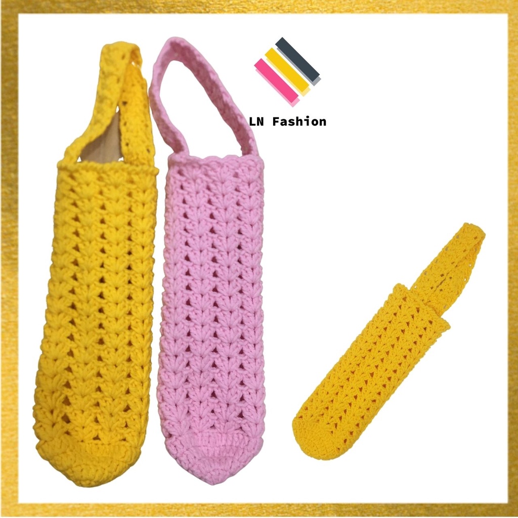 Túi len đựng Ly / Bình giữ nhiệt - LN_Fashion - Móc len Handmade