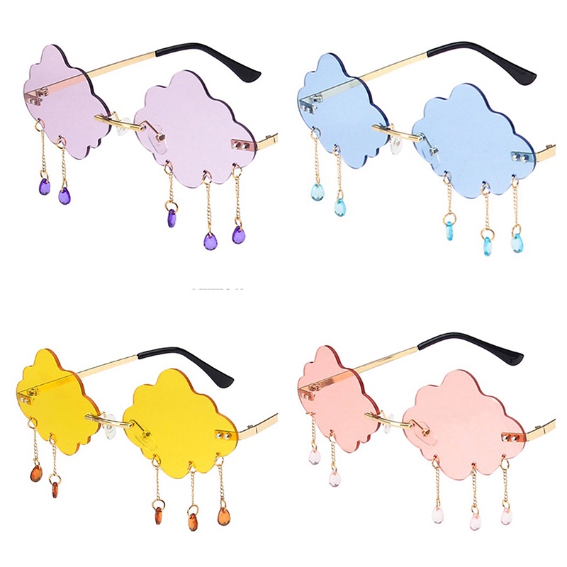 Mới Kính Mát Không Gọng Hình Đám Mây Giọt Nước Thời Trang