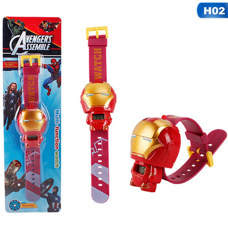 Novel Đồng hồ đeo tay phong cách nhân vật siêu anh hùng Marvel dành cho trẻ em