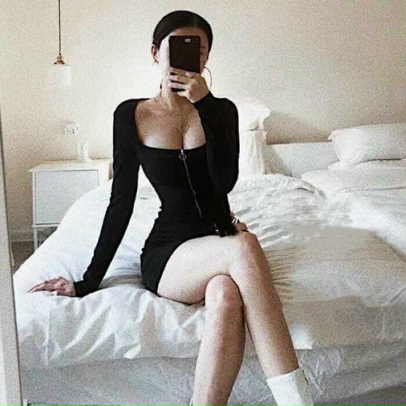 Đầm body khoá tay dài chất thun siêu đẹp - HÀNG CAO CẤP - C0L | BigBuy360 - bigbuy360.vn