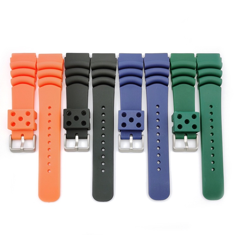 Dây Đeo Đồng Hồ Thể Thao Bằng Silicone Cao Su PU Chống Nước Kích Thước 20mm 22mm Cho Seiko