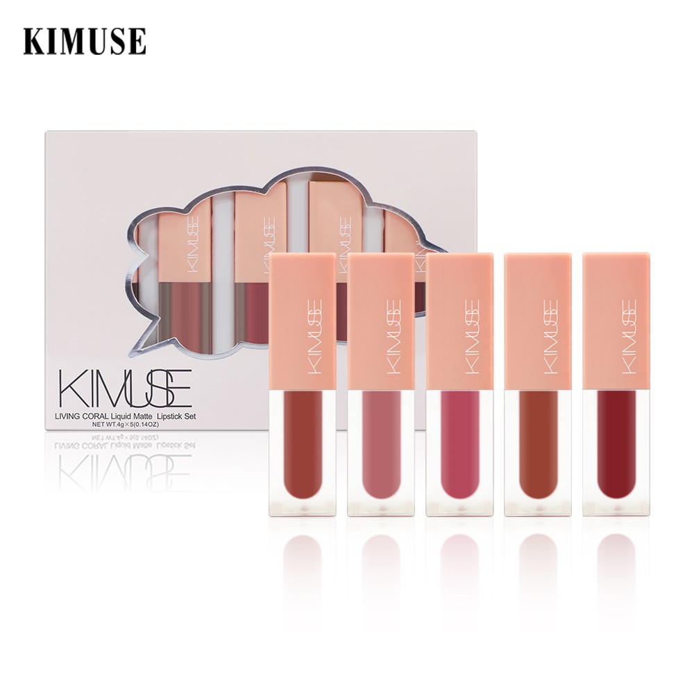 Set 5 Son Kem Kimuse Màu Lì Lâu Trôi 130g