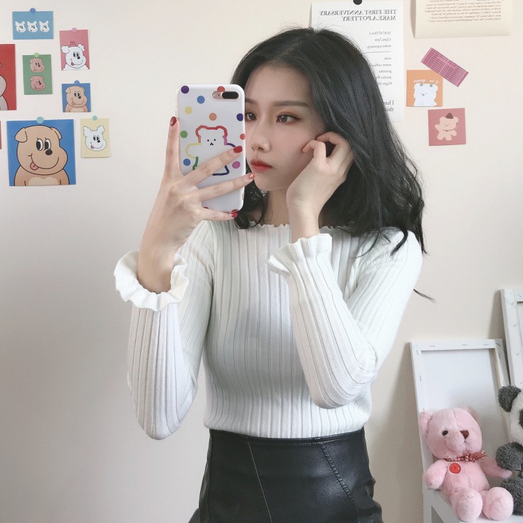 Áo Sweater dệt kim tay dài thiết kế trẻ trung cho nữ | BigBuy360 - bigbuy360.vn