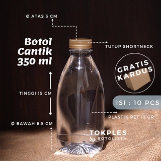 Image of Botol Plastik 350ml Botol Cantik SN (50 pcs) FREE Kardus