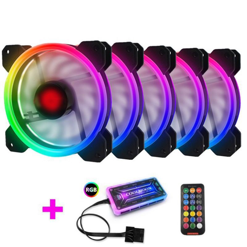 Bộ 5 FAN RGB Coolmoon kèm HUB và REMOTE