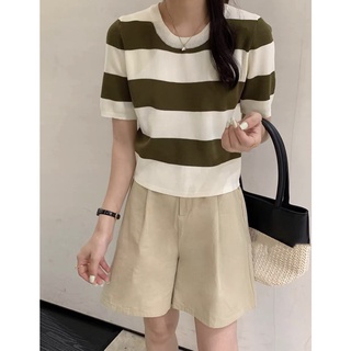 Áo len cộc tay kẻ to 73105 CHERRY COCO