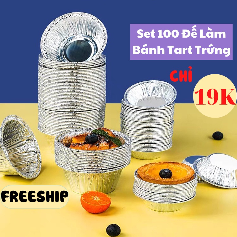 Đế Làm Bánh , Set 100 Đế Làm Bánh Tart Trứng Tại Nhà Siêu Tiện Lợi KHO GIA DỤNG HOÀNG ANH