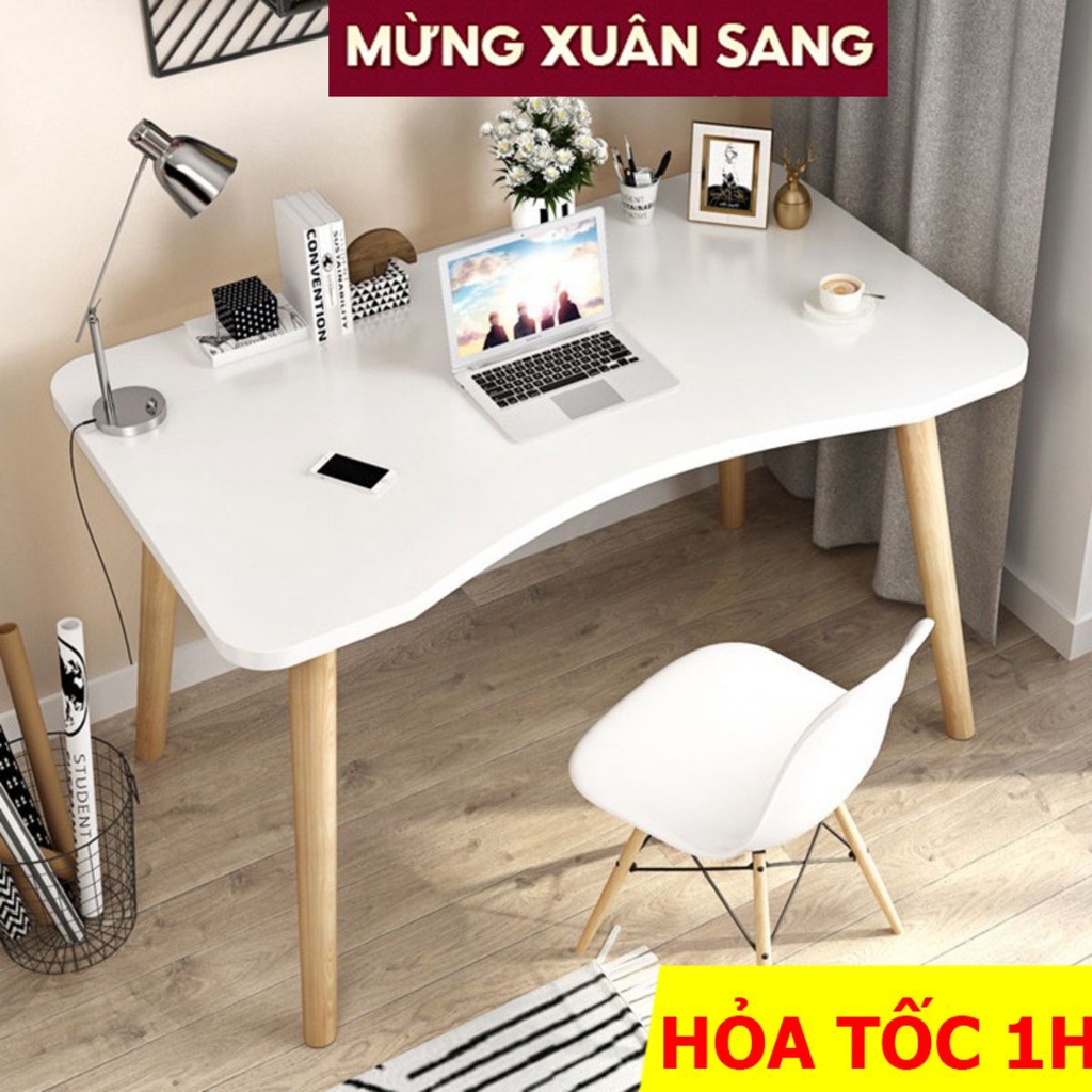 Bàn làm việc gỗ cao cấp FUNA kiểu dáng hiện đại dùng trong văn phòng tại nhà, dễ dàng lắp đặt - BLVG08