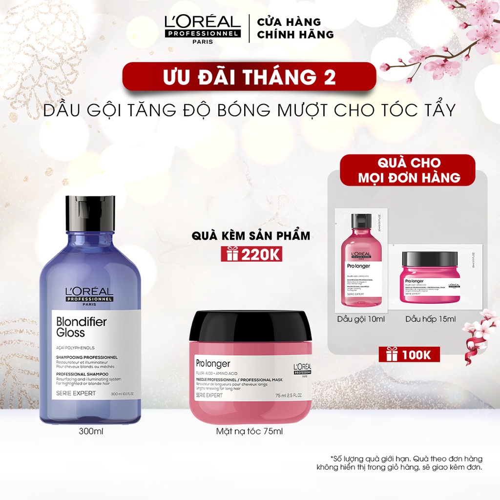 [Mã COSPPD05 giảm 10% đơn 400K] Dầu gội tăng độ bóng mượt cho tóc tẩy Serie Expert Blondifier Gloss 300ml