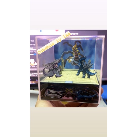 Hộp 3d mô hình Pokemon Giratina - Pakia - Diagal