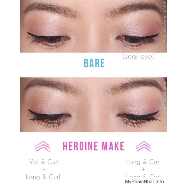 Mascara Kiss Me Nhật Bản siêu dài, dày, cong mi - chuốt mi kiss me
