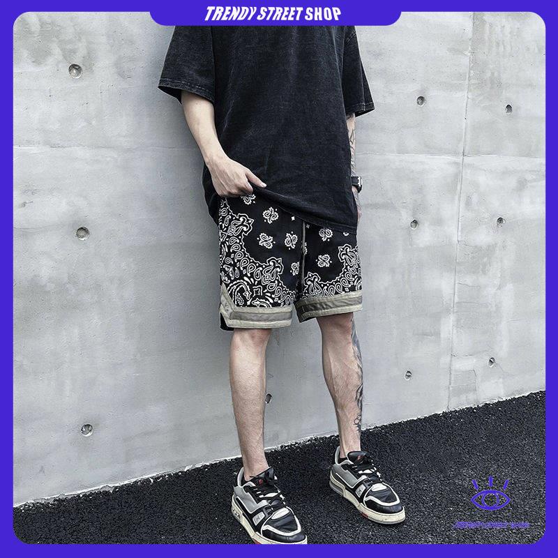 Quần Short Thể Thao Dáng Rộng In Hoa Kiểu Hip-Hop Cá Tính Cho Nam