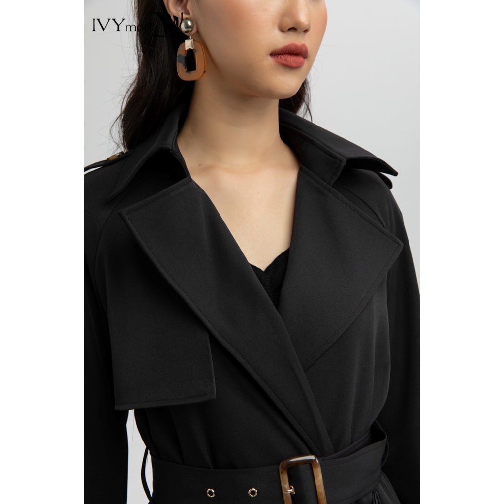 Áo Trench coat nữ xếp ly tà sau IVY moda MS 71C5955