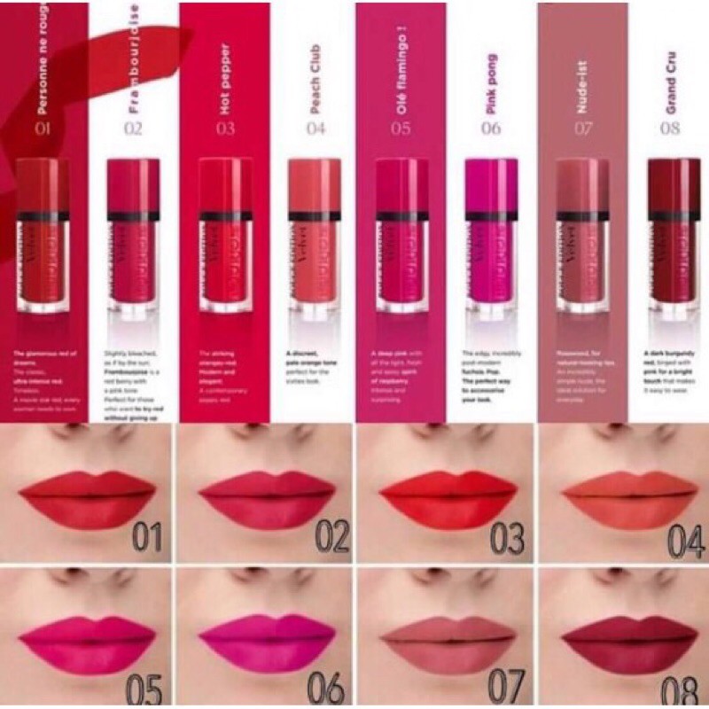 Son kem BJ Bourjois Rouge Velvet các màu hot nhất 2019