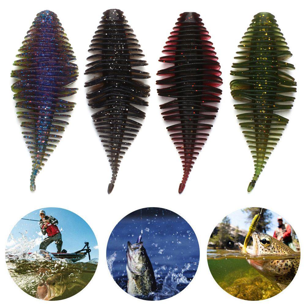 MUVAKO Bộ 6 Mồi Câu Cá Silicone Hình Giun Mềm 7.4mm 5.3g