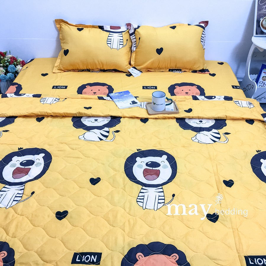 Chăn hè trần bông Maybedding kèm ga trải giường và vỏ gối nằm cotton poly