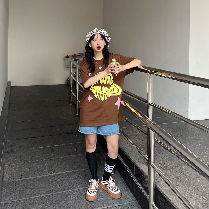 Áo thun Local Brand 100% cotton In nổi Star 21pounds