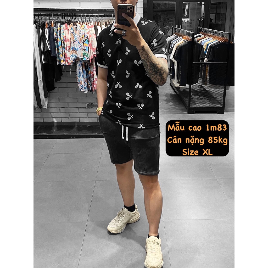 Áo thun polo nam họa tiết ZR Tennis ss2022 - Áo thun nam cotton xuất xịn, sang trọng - THE BASIC