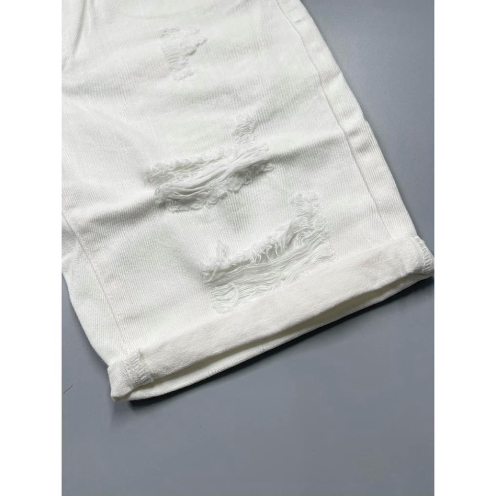 Quần bò ngố nam rách hai màu đen trắng,chất co giãn nhẹ có đủ sz 40-85kg,quần short nam phong cách cá tính