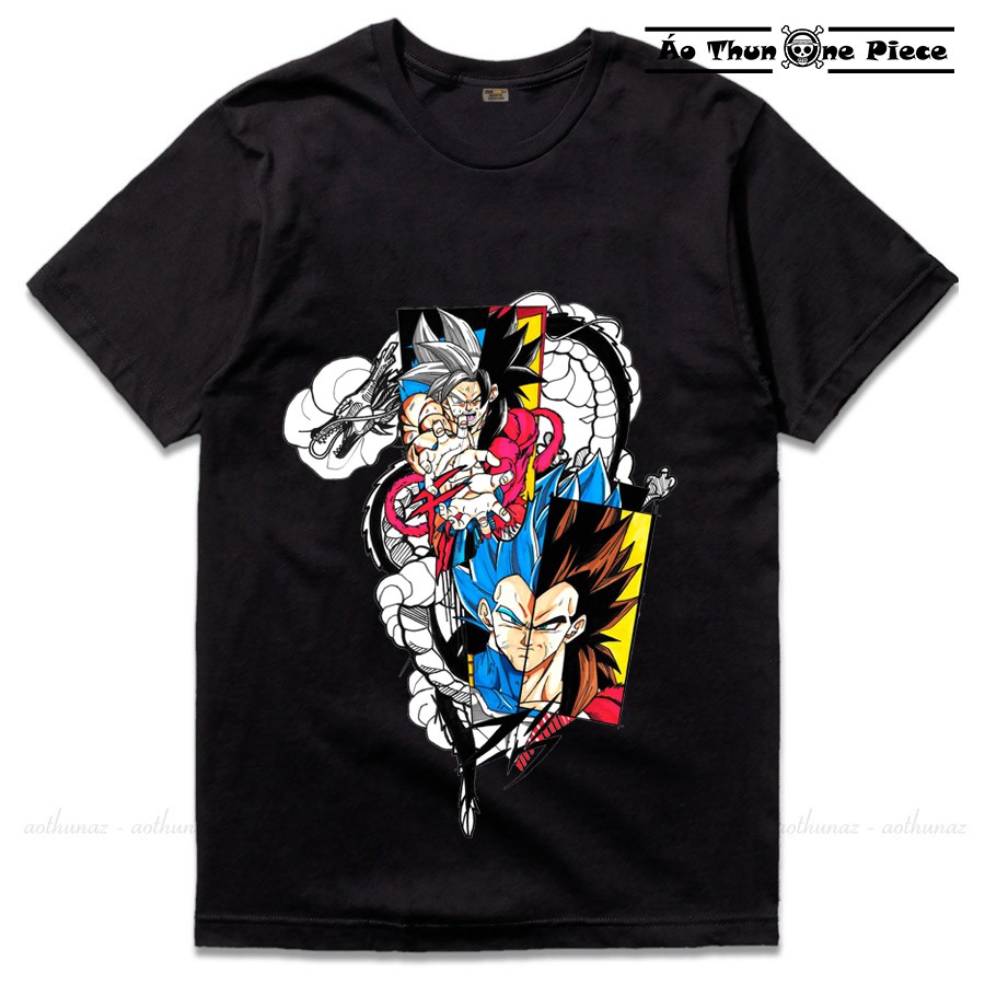 Áo thun in hình Áo Thun In Hình Dragon ball "7 Viên Ngọc Rồng" Songoku 2 Mẫu Trắng Đen - Áo Thun Manga giá rẻ -Nhận in t