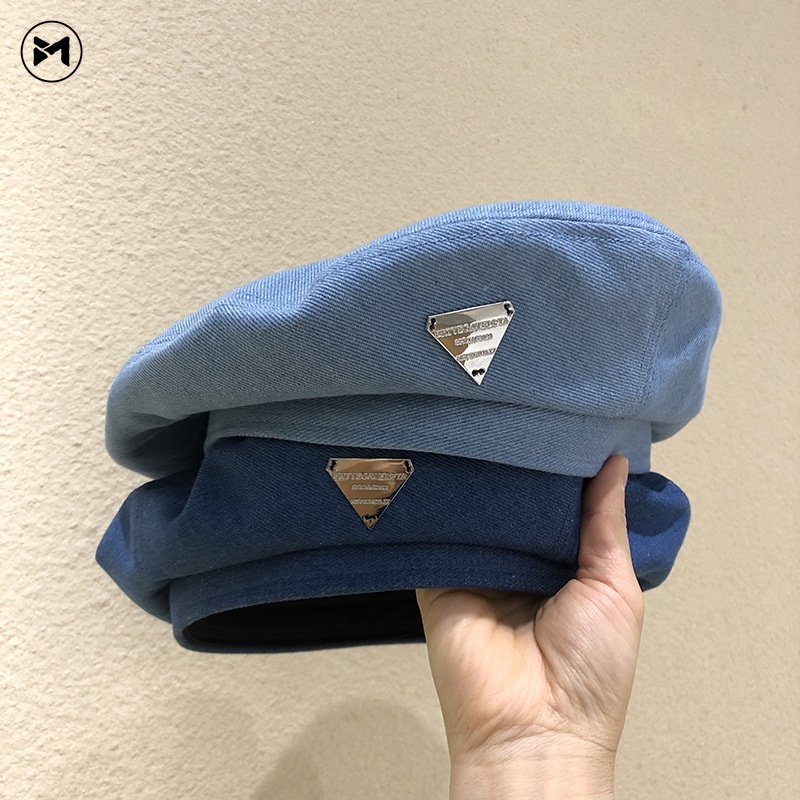 Mũ Beret Denim Phong Cách Thời Trang Xuân Hè Nhật Bản 2022 Dành Cho Nữ