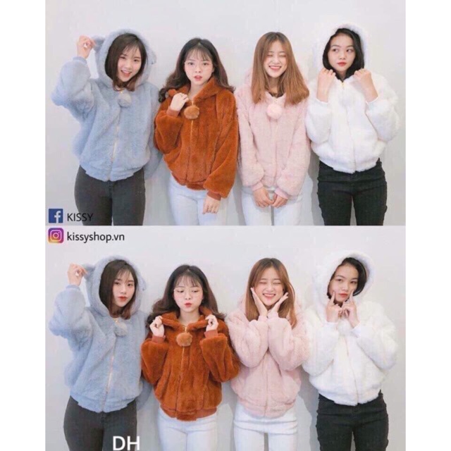 [Mã WA12150 giảm 20k đơn 150k] Áo lông tai gấu 2 lớp DHU643 | BigBuy360 - bigbuy360.vn