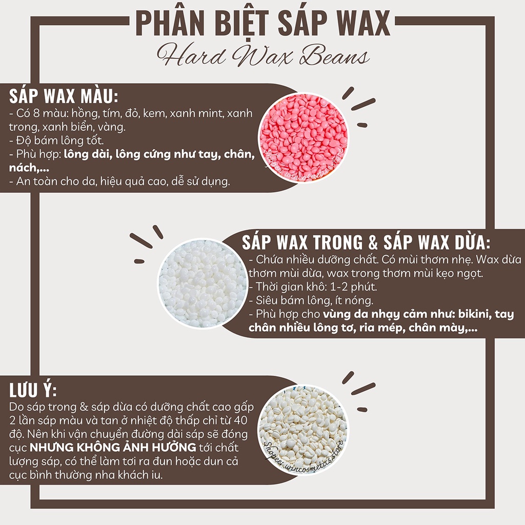 Sáp wax lông nóng wax beans, sáp Premier siêu bám lông, Hard Wax Beans nhập khẩu cao cấp