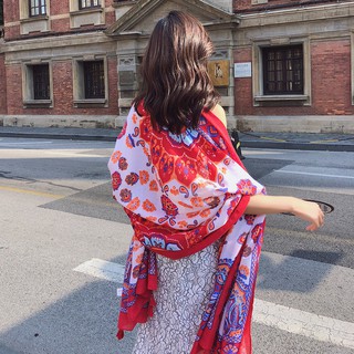 Khăn choàng đi biển vintage, khăn đi biển thổ cẩm cao cấp 2021